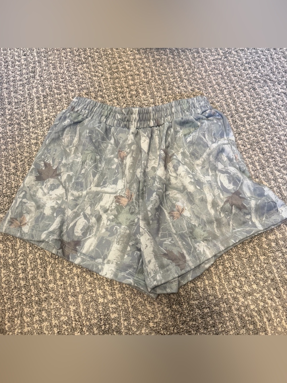SHEIN Gray Camo-Print Athletic Shorts